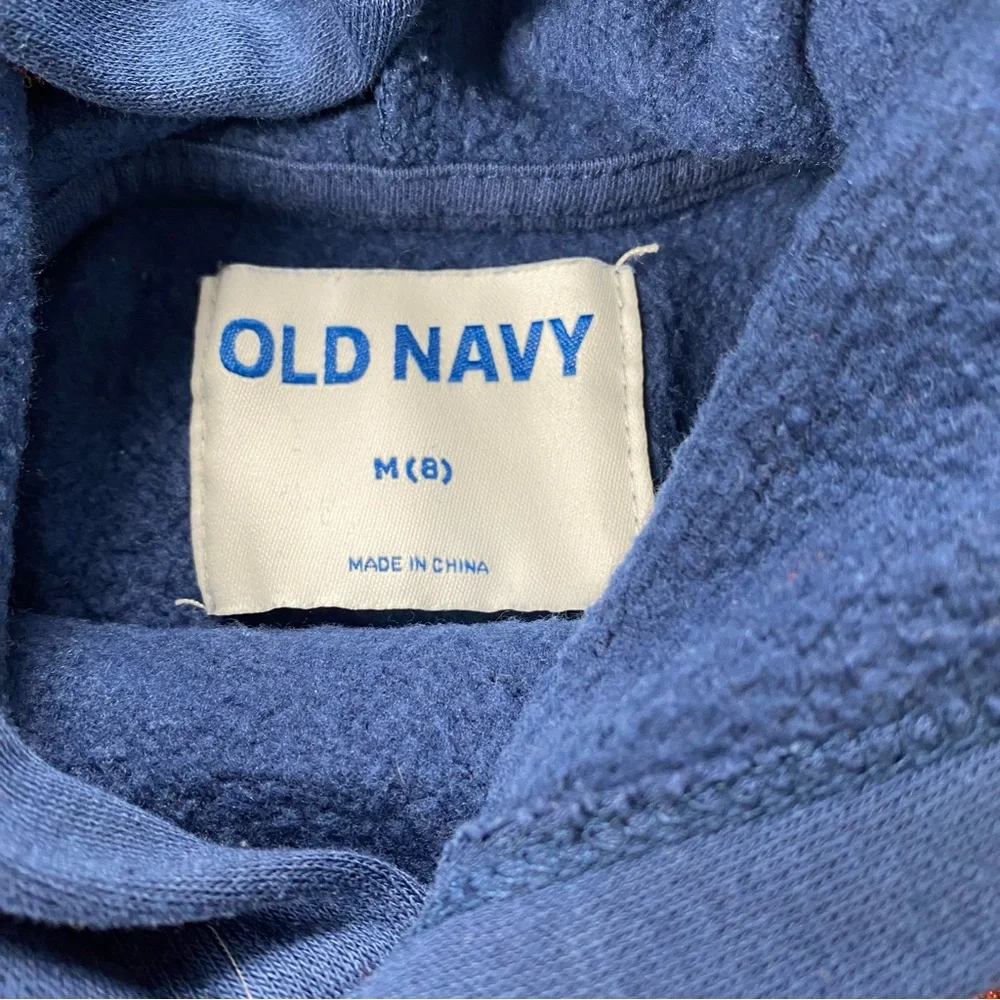 Old Navy Blue Spider Graphic Pullover Hoodie Boys Size 8